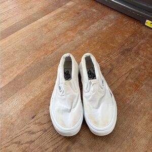 Vans Classic White Canvas Slip-Ons